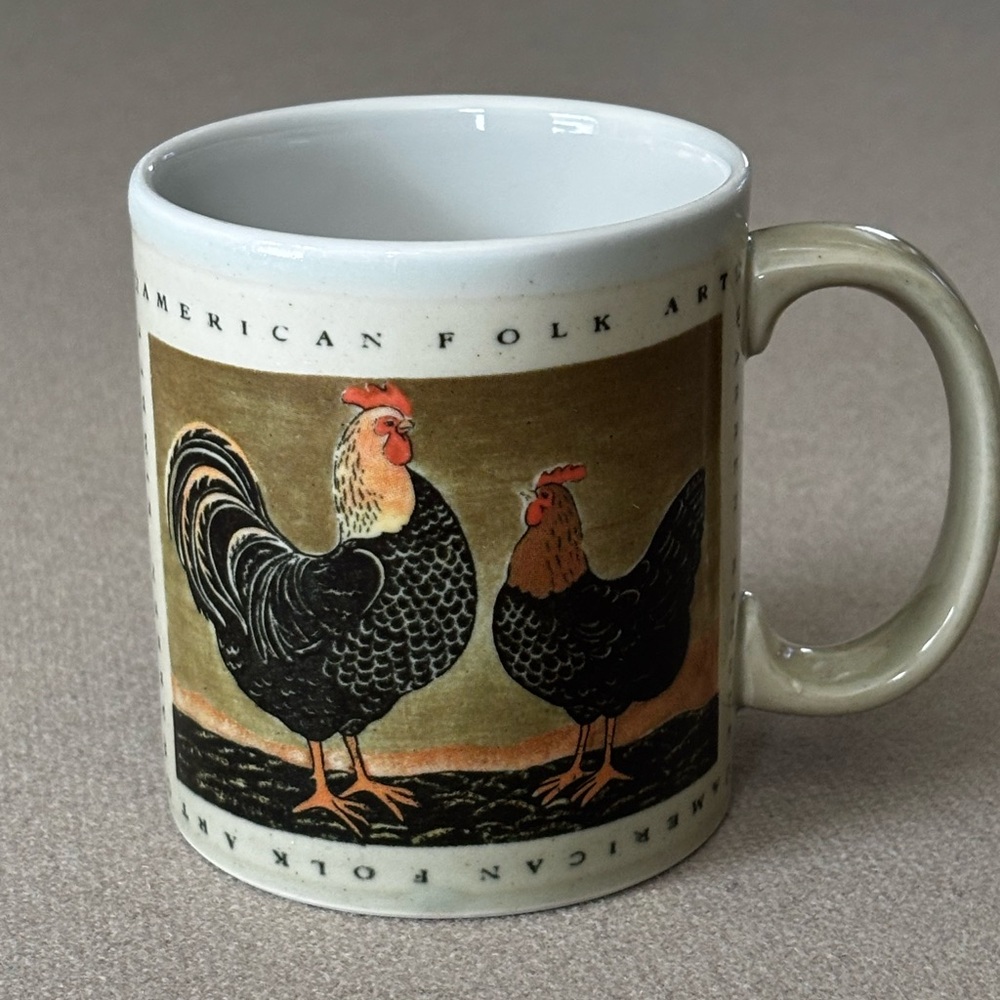Vintage Otagiri Warren Kimble American Folk Art Rooster Mug